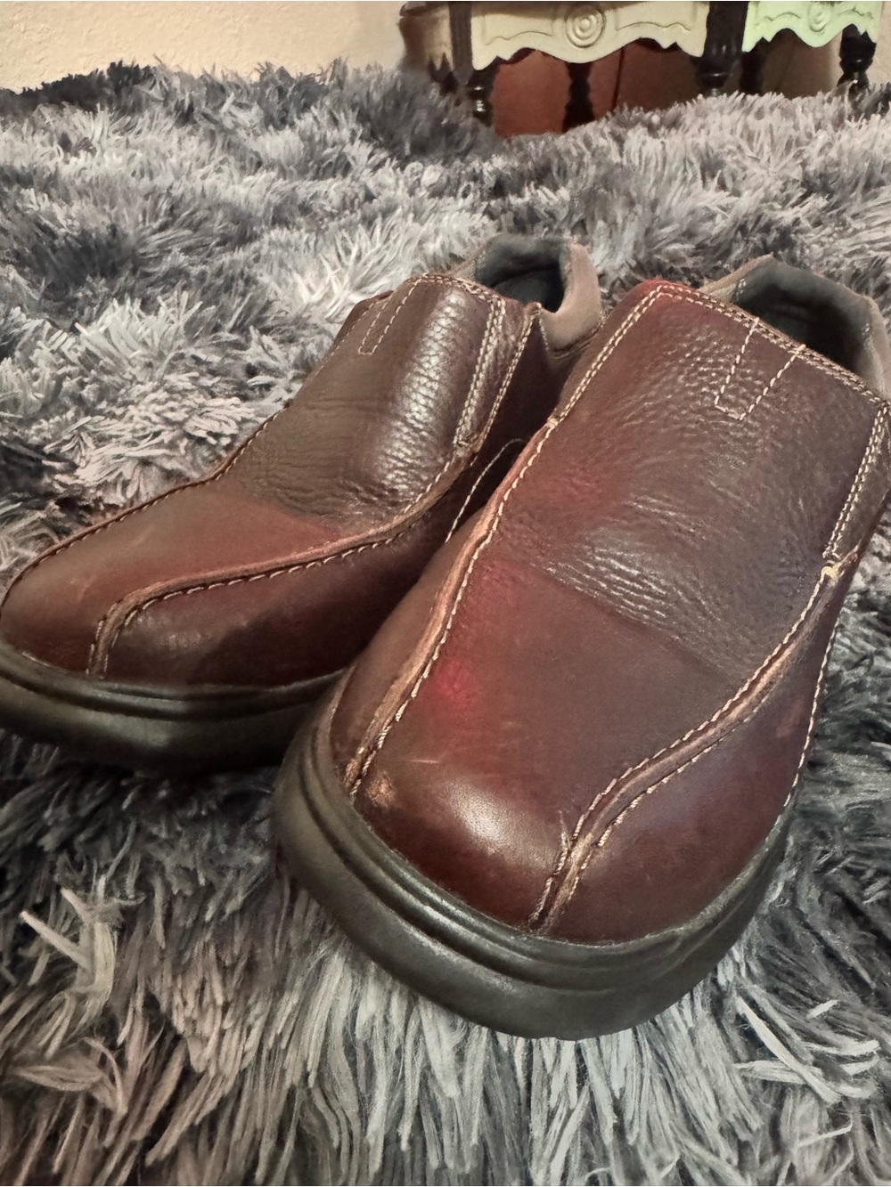 Clarks Men’s Brown Leather Slip-On Loafers